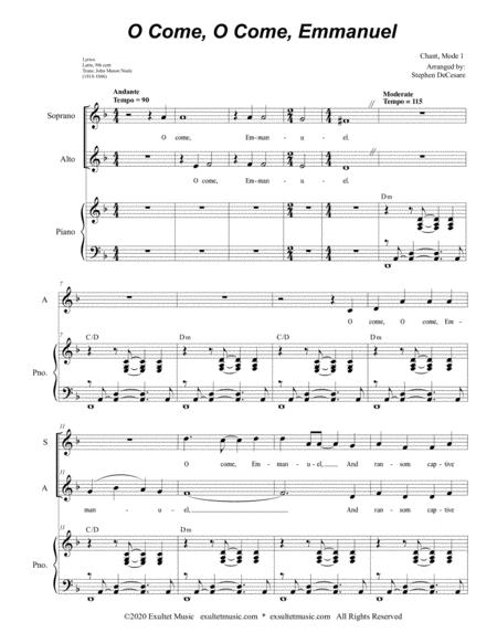 O Come O Come Emmanuel For 2 Part Choir Sa Page 2