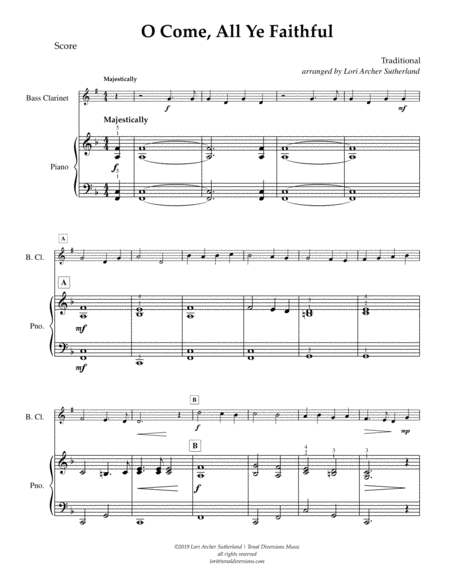 O Come O Come Emmanuel For Beginner Bass Clarinet Piano Page 2