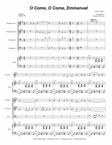 O Come O Come Emmanuel For Brass Quartet And Piano Alternate Version Page 2