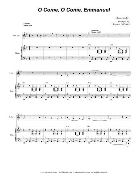 O Come O Come Emmanuel For Tenor Saxophone Solo And Piano Page 2