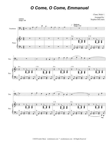 O Come O Come Emmanuel For Trombone Solo And Piano Page 2