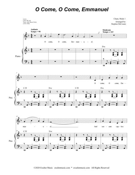 O Come O Come Emmanuel For Unison Choir Page 2