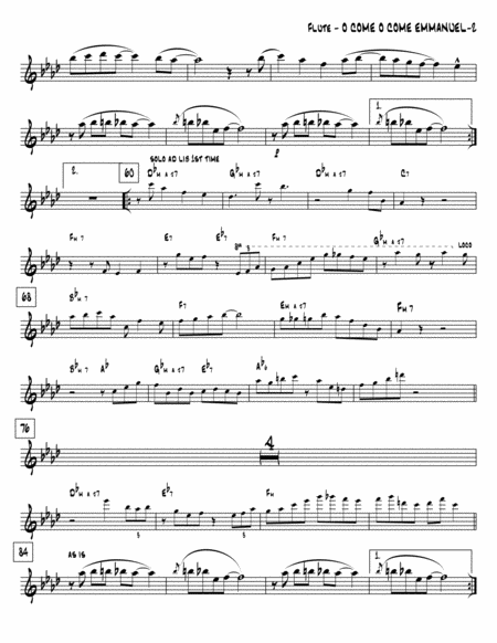 O Come O Come Emmanuel Jazz Ensemble Full Set Of Parts Page 2