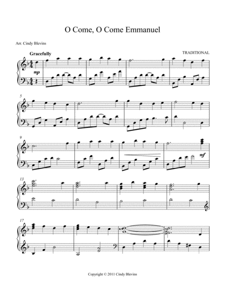 O Come O Come Emmanuel Piano Solo From My Book Holiday Favorites For Piano Page 2