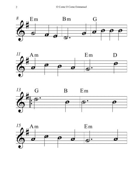 O Come O Come Emmanuel Sheet Music Beginner Page 2