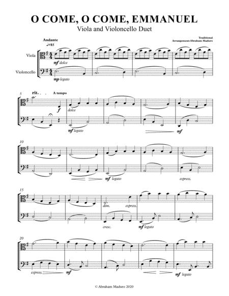 O Come O Come Emmanuel Viola Cello Duet Score And Parts Page 2