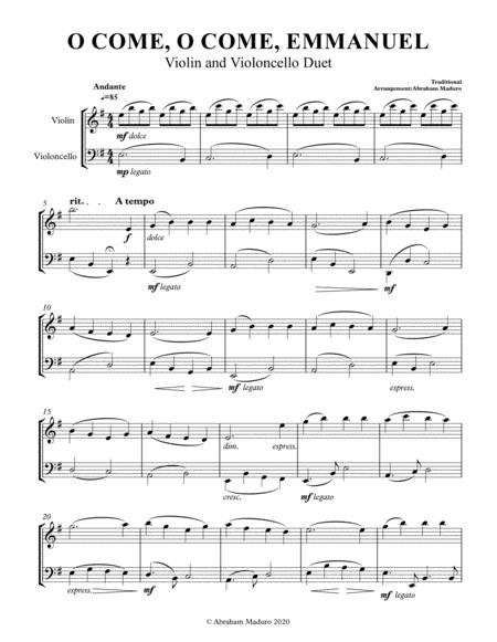 O Come O Come Emmanuel Violin And Cello Duet Score And Parts Page 2
