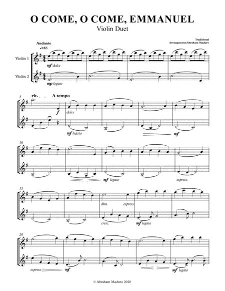 O Come O Come Emmanuel Violin Duet Score And Parts Page 2