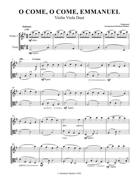 O Come O Come Emmanuel Violin Viola Duet Score And Parts Page 2