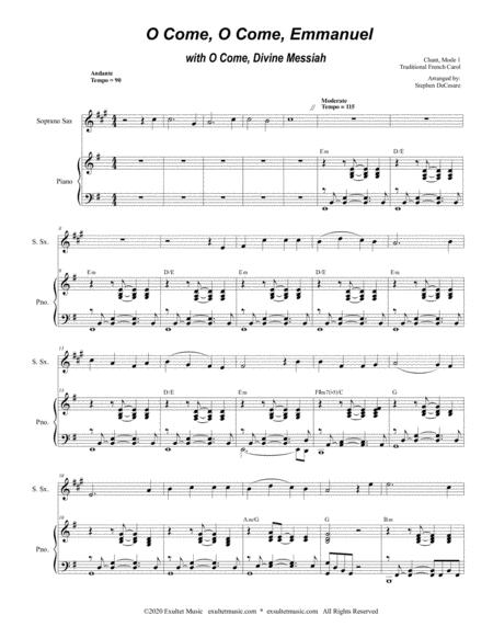 O Come O Come Emmanuel With O Come Divine Messiah For Soprano Saxophone And Piano Page 2