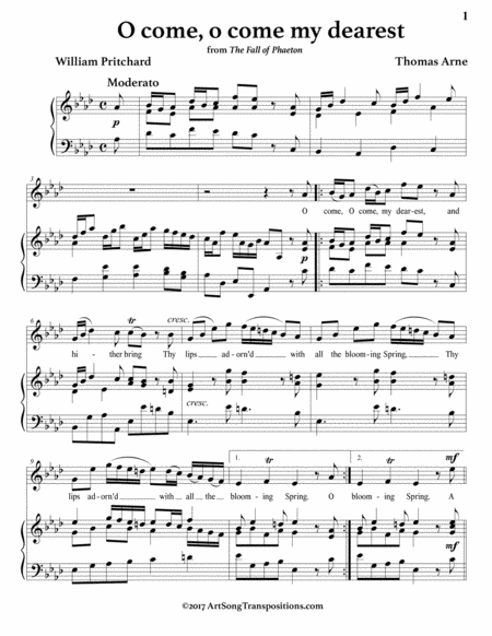 O Come O Come My Dearest A Flat Major Page 2