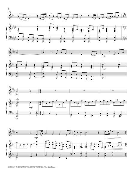 O For A Thousand Tongues To Sing Alto Sax And Piano With Alto Sax Part Page 2