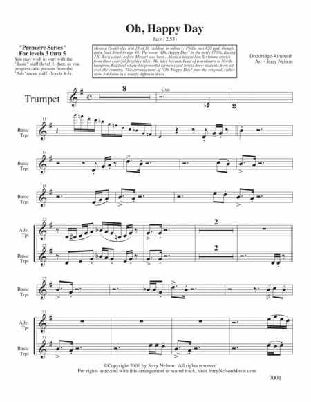 O Happy Day Arrangements Level 3 6 For Trumpet Written Acc Hymns Page 2