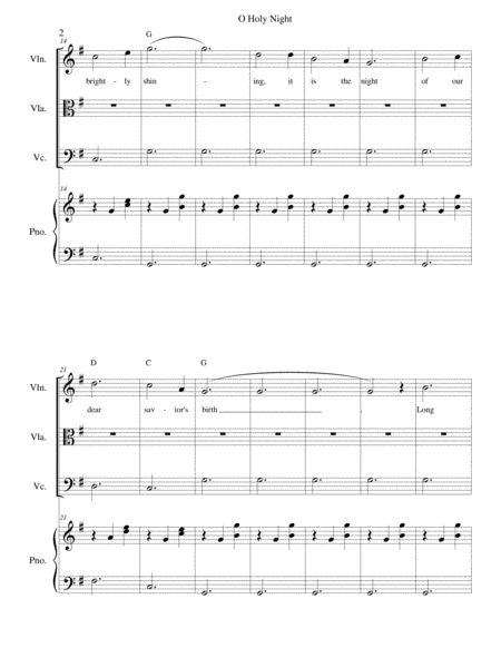 O Holy Night 5 Part Strings And Piano Page 2