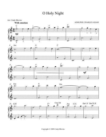 O Holy Night Arranged For Easy Harp From My Book Easy Favorites Vol 3 Seasonal Page 2