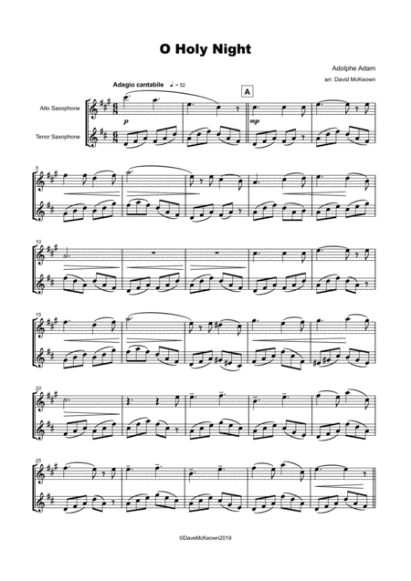 O Holy Night Cantique De Noel Alto And Tenor Saxophone Duet Page 2