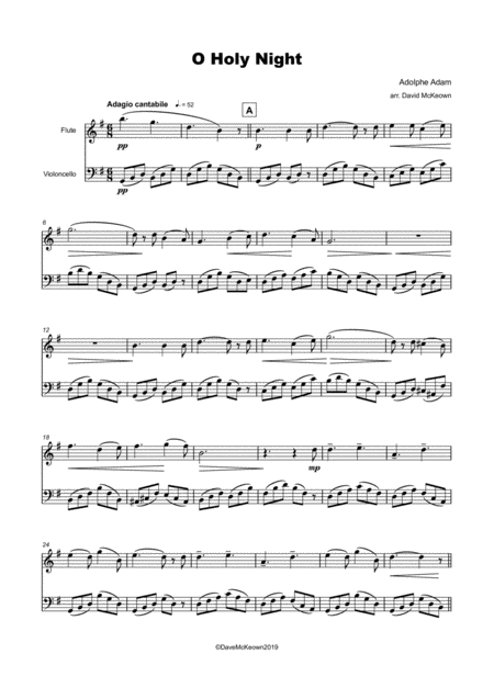 O Holy Night Cantique De Noel Flute And Cello Duet Page 2
