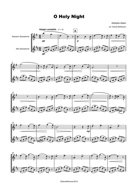 O Holy Night Cantique De Noel Soprano And Alto Saxophone Duet Page 2