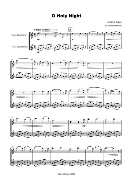 O Holy Night Cantique De Noel Tenor Saxophone Duet Page 2