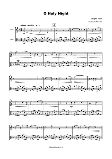 O Holy Night Cantique De Noel Violin And Viola Duet Page 2