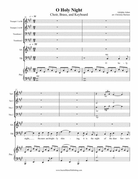 O Holy Night Choir Brass Quartet And Keyboard Page 2