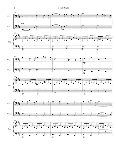 O Holy Night For 2 Cellos And Piano Page 2