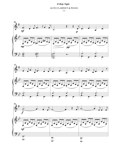 O Holy Night For Alto Clarinet Piano Page 2