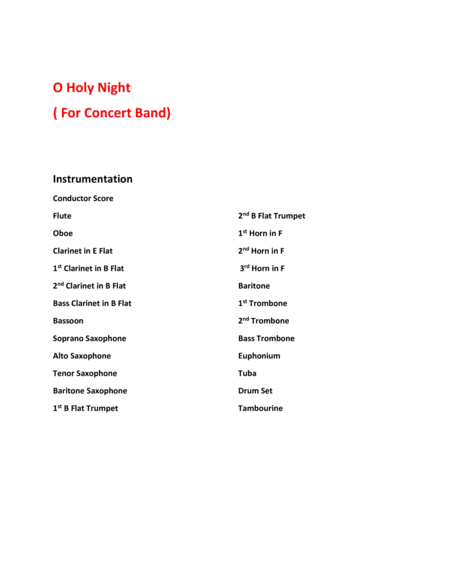 O Holy Night For Concert Band Intermediate Level Page 2