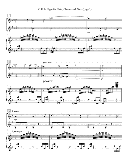 O Holy Night For Flute Clarinet And Piano Page 2