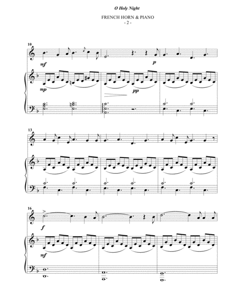 O Holy Night For French Horn Piano Page 2