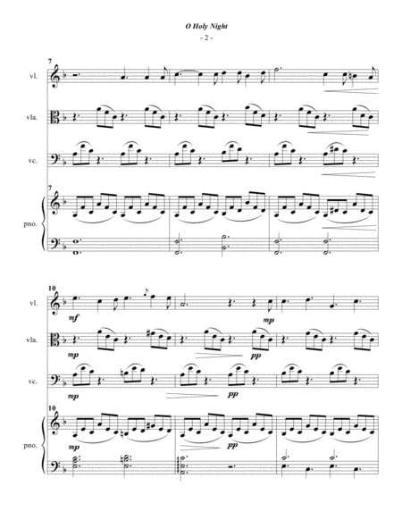 O Holy Night For Piano Quartet Page 2