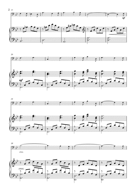 O Holy Night For Solo Trombone Euphonium In C Bass Clef And Piano Page 2