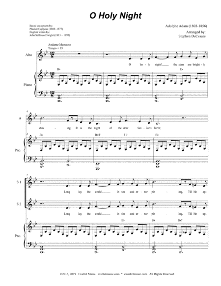 O Holy Night For Ssa Medium Low Key Page 2