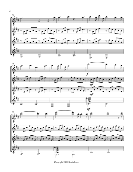 O Holy Night Guitar Quartet Score And Parts Page 2