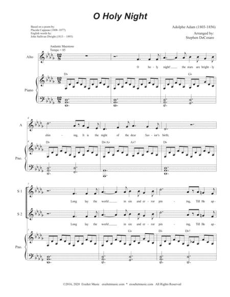 O Holy Night Vocal Trio Ssa High Medium Key Page 2