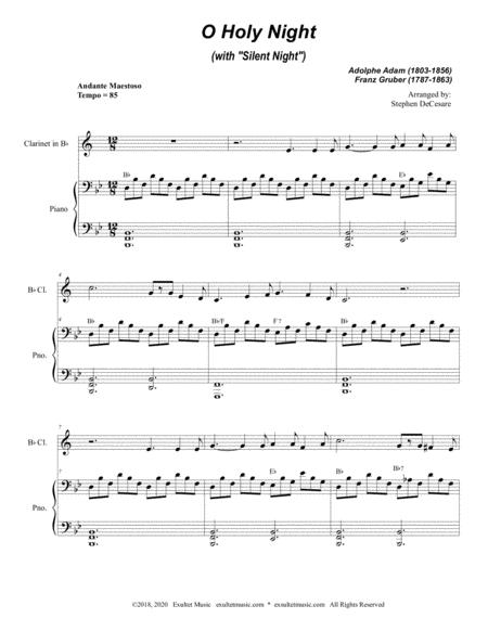 O Holy Night With Silent Night For Bb Clarinet Solo And Piano Page 2