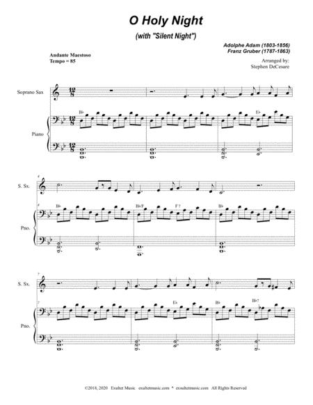 O Holy Night With Silent Night For Soprano Saxophone And Piano Page 2