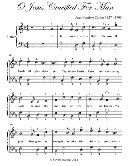 O Jesus Crucified For Man Easy Piano Sheet Music Page 2