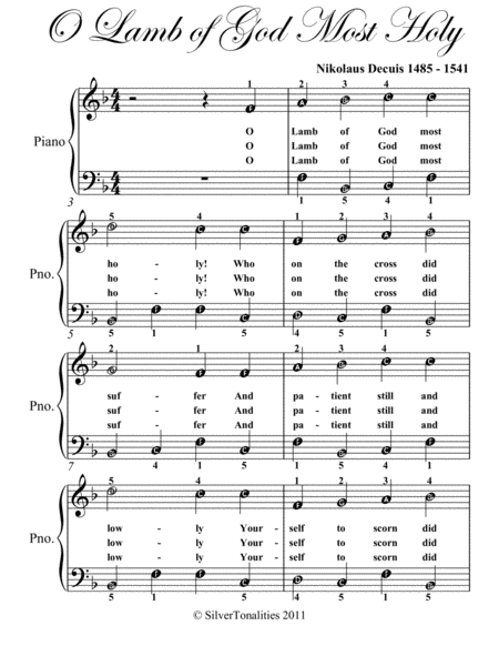 O Lamb Of God Most Holy Easy Piano Sheet Music Page 2