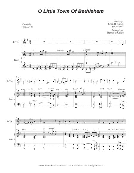 O Little Town Of Bethlehem Bb Trumpet Solo And Piano Page 2