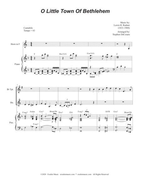 O Little Town Of Bethlehem Duet For Bb Trumpet And French Horn Page 2