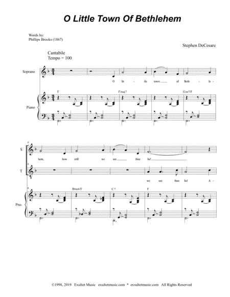 O Little Town Of Bethlehem Duet For Soprano And Tenor Solo Page 2