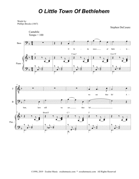 O Little Town Of Bethlehem Duet For Tenor And Bass Solo Page 2