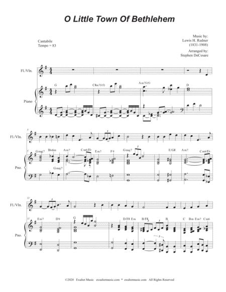 O Little Town Of Bethlehem Flute Or Violin Solo And Piano Page 2