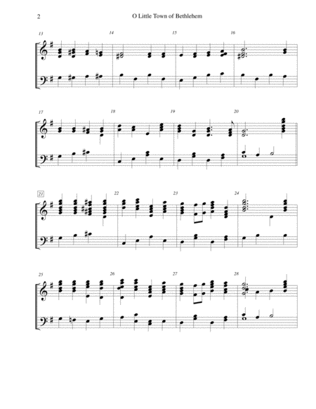 O Little Town Of Bethlehem For 3 Octave Handbell Choir Page 2