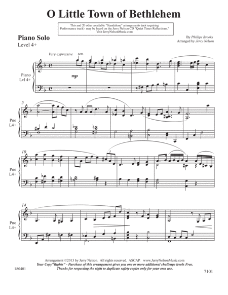 O Little Town Of Bethlehem V3 2 For 1 Piano Standalone Arr S Page 2