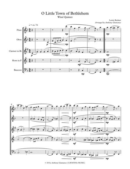 O Little Town Of Bethlehem Wind Quintet Page 2