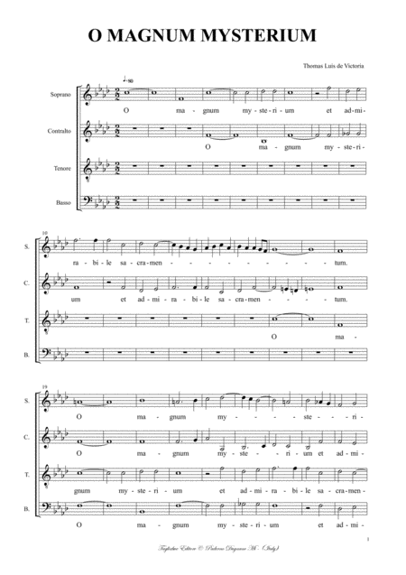 O Magnum Mysterium Tl Da Victoria Mottetto Per Coro Satb Page 2