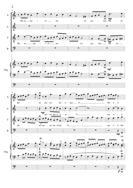 O Maria Salve Mater Choir Satb A Cappella Or With Organ Page 2