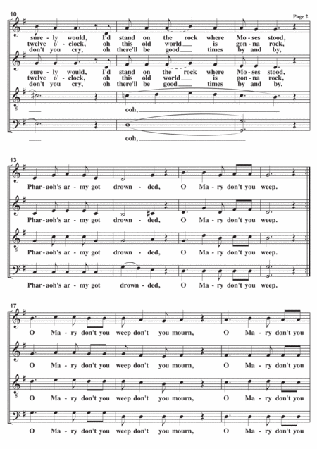 O Mary Dont You Weep A Cappella Page 2